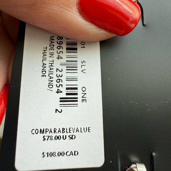 Coach Silver Hoop Huggies Earrings - Picture 6 of 6